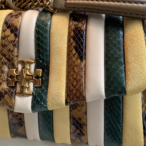 Authentic TORY BURCH Napa leather/Snakeskin/Suede turnlock flap Crosby - Picture 8 of 16